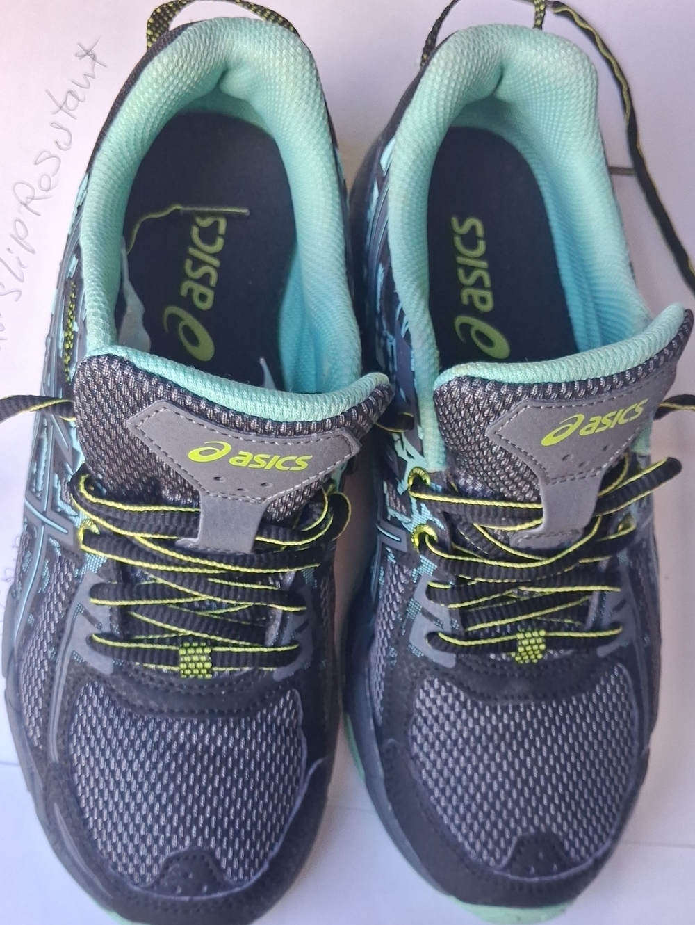 ASICS Women's Gray and Mint Athletic Running Sneakers